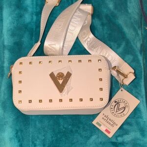 Valentino Orlandi White and Rose Gold Crossbody Bag